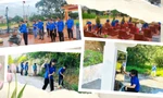 Đoàn viên thanh niên tham gia chỉnh trang đền thờ, khu tưởng niệm anh hùng liệt sĩ