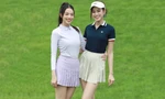 Hoa hậu Đỗ Thị Hà - Thanh Thủy đọ dáng trên sân golf 