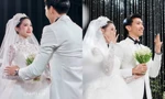 Khoảnh khắc xúc động trong lễ cưới Đoàn Văn Hậu và Doãn Hải My khiến cô dâu bật khóc