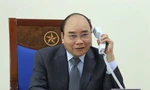 Thủ tướng Nguyễn Xuân Phúc tại cuộc điện đàm. (Ảnh: Mofa)