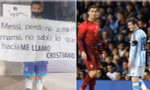 Cậu bé fan của Messi cầm tấm bảng xin lỗi thần tượng vì bị mẹ đặt tên là... Cristiano