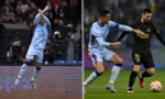 Bảng quảng cáo bỗng thay đổi cực thú vị khi Ronaldo ghi bàn trong trận đấu gặp lại Messi