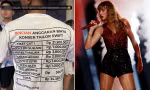 Dân mạng cười lăn vì chiếc áo tự thiết kế của anh chồng đưa vợ đi xem Taylor Swift