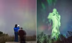 Cực quang kỳ ảo giống hệt hình nữ thần trên bầu trời Na Uy, gây ấn tượng mạnh