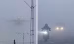 Máy bay vừa cất cánh đã “biến mất” cho thấy sương mù dày đặc thế nào do thời tiết