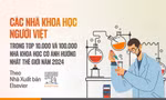 Việt Nam có 9 nhà khoa học được xếp hạng trong nhóm 10.000 thế giới 