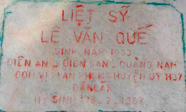 Manh mối quan trọng từ bia đá khắc tên 'Liệt sỹ Lê Văn Quế'