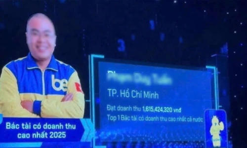 Hình ảnh một tài xế của nền tảng gọi xe Be đạt doanh thu hơn 1,6 tỷ đồng trong năm 2025 gây tranh cãi. Ảnh: CMH.