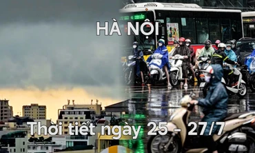 Cuối tháng 7 Hà Nội liên tiếp có mưa vừa, mưa to