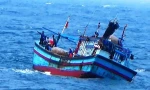 Tàu cá Quảng Ngãi trên đường tránh bão bị phá nước nguy cơ chìm trên biển