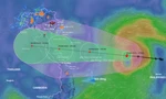 Dự báo đường đi của bão số 5.