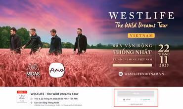 Dấu hiệu nhận biết website giả trang bán vé concert Westlife tại TP.HCM