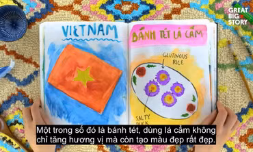 Báo Mỹ giới thiệu bánh tét lá cẩm