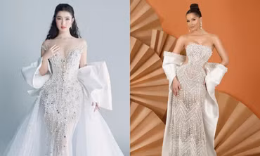 Trang phục dạ hội của Phương Nhi "đụng hàng" tân Miss International 2023