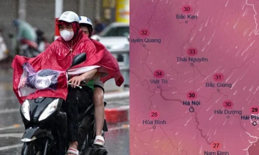 Dự báo Hà Nội có mưa to, giảm oi nóng khi đón gió Đông Bắc về