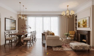 Thiết kế nội thất phong cách Âu Mỹ cho căn hộ 110m2 