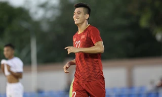 Tiến Linh lập hat-trick. Ảnh: Hữu Phạm