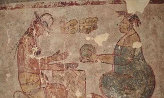 Bức tranh miêu tả quá trình bán muối.