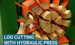 Cận cảnh màn chẻ củi độc nhất vô nhị của chiếc máy thủy lực