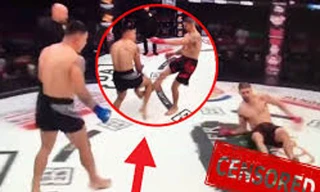 Albert Gonzales bị gãy chân kinh hoàng sau khi ra đòn trúng đối thủ.