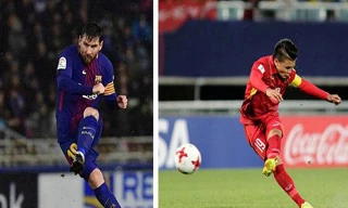Quang Hải có kiểu sút phạt giống siêu sao Lionel Messi.
