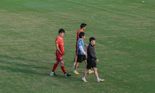 Hoàng Đức, Văn Hậu tập riêng trước trận giao hữu với Philippines