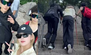 Nhiều nam thanh niên 'hái ra tiền' khi leo núi cùng các cô gái trẻ