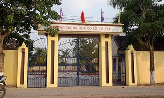 Trường THCS Vũ Tây - nơi bảo vệ bị đâm trọng thương