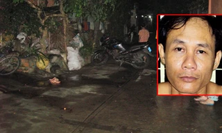 Hung thủ Tấn tại cơ quan công an (ảnh nhỏ) và hiện trường nơi xảy ra vụ việc