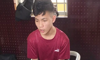 Võ Văn Anh tại cơ quan điều tra. Ảnh: C.A