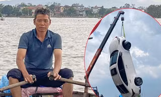 Vợ chồng nghề chài cứu 2 người trong chiếc ô tô bị lũ cuốn giữa đêm ở Hà Nội