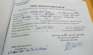Phiếu khai báo khám bệnh cho ông Trung