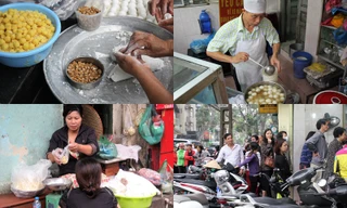Người Hà Nội xếp hàng dài mua bánh trôi ăn Tết Hàn Thực