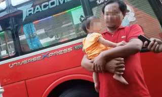 Làm việc với công an, anh T. cho biết bé gái là con của mình và vụ việc là do mâu thuẫn tình cảm vợ chồng.
