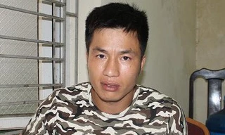 Nghi phạm Nguyễn Văn Hùng sau khi bị bắt