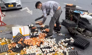 Điều bất ngờ sau bức ảnh xe chở trứng vỡ tan tành gây sốt mạng ở Hà Nội