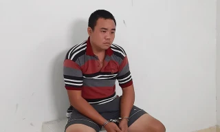 Tấn lúc bị công an bắt giữ