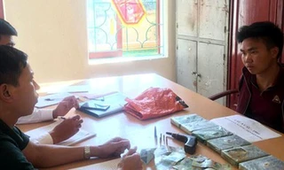 Đối tượng Lầu A Câu cùng tang vật.