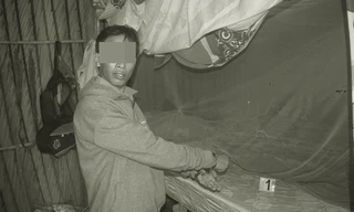 Đối tượng Sơn tại hiện trường vụ án