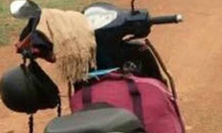 Chiếc xe máy của nạn nhân trước khi bị cướp