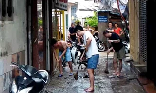 Hiện trường vụ cháy do đốt vàng mã đầu tháng 7 âm lịch