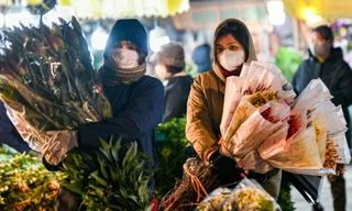 Chợ hoa lớn nhất ở Hà Nội họp xuyên đêm trong giá lạnh dưới 10 độ C