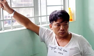 Vạn bị bắt trong sáng nay. Ảnh: Nguyệt Triều