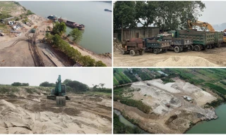 Hà Nội: Vài trăm mét bờ sông, 3 bãi cát không phép 'tung hoành' 