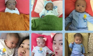 Con trai chị Hương từ lúc sinh non tới hiện tại được 6 tháng, khỏe mạnh, đáng yêu