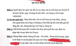 Xôn xao công ty ở Hà Nội cho nhân viên nghỉ việc nếu không tham gia du lịch