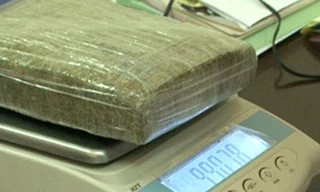 Một gói cần sa công an thu của Hiếu. Ảnh: Công an Nghệ An