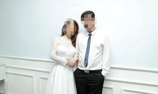 Bà Nguyễn Thị Ph. cùng chồng trước thời điểm xảy ra vụ việc