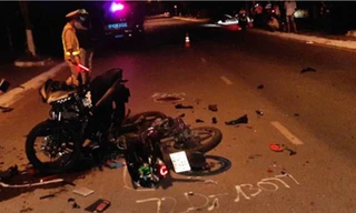 Hiện trường vụ tai nạn do bọn côn đồ gây ra, khiến một cán bộ công an huyện Đất Đỏ tử vong