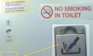 Dòng chữ cảnh bảo hút thuôc trên máy bay